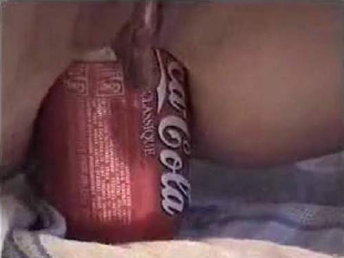 Unbelievable amateur scene closeup bottle and tin anal