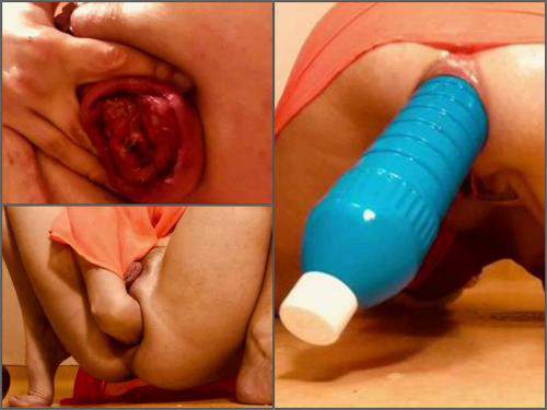 Bottle insertion – AnalOnlyJessa from a tiny bottle to a monster bottle – Premium user Request
