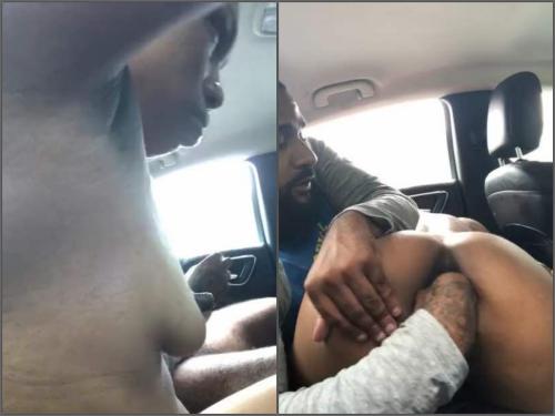 Pussy fisting – Busty ebony gets fisted vaginal in the car