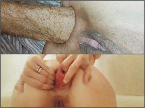 Close up – Ruined anal prolapse after brutal anal fisting homemade with Kittens_dom