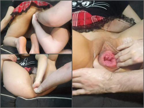Pussy prolapse – Brutal double vaginal fisting upskirt with Peachypikachu aka Vixenxmoon – Premium user Request