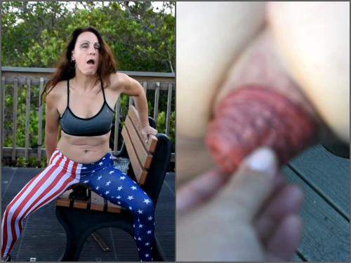 Colossal dildo – SexySasha outdoor balls and monster dildos penetration in epic Prolapse anal