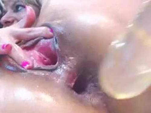 Long dildo – Unique webcam girl gaping pussy and anal crazy