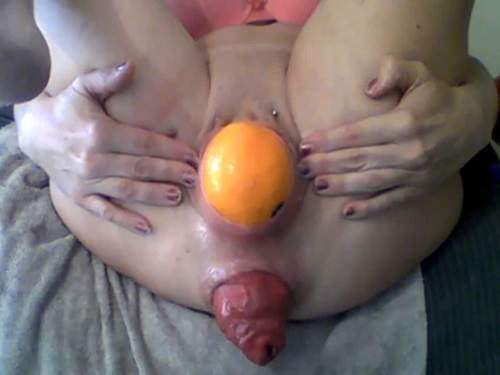Prolapse ass – Kong and orange in pussy and falls prolapse