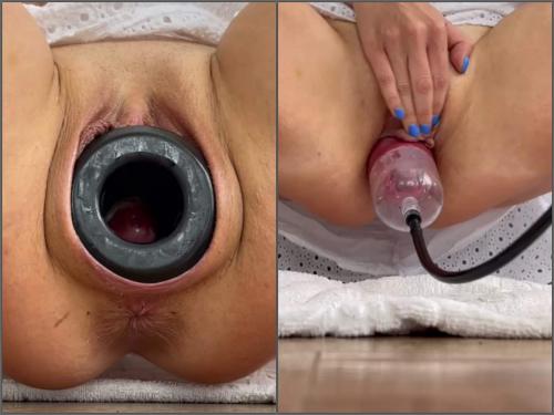 Amateur – Perverted booty girl Nikoletta_Joy vaginal gape loose during monster dildos rides