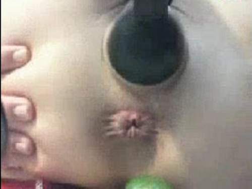 Anal – Webcam girl in mask inflatable dildo full pussy insertion