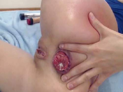 Long dildo – Stunning rectal prolapse booty slut webcam