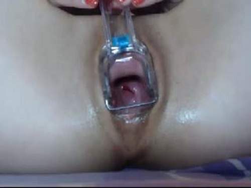 Gaping anal – Really rare webcam russian girl speculum pussy close up