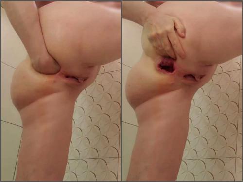 Rough anal – Teresafilosofa gaping hole loose during fisting sex in the bathroom