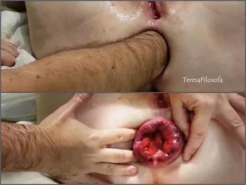 Closeup – Forced deep anal fisting sex POV with rising pornstar Teresafilosofa