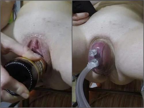 Closeup – Skinny pornstar belovedgf vaginal pump and bottles fuck