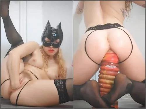 Girl gets fisted – Sexy Batgirl BigYoni95 shocking pussy prolapse loose during hard fisting
