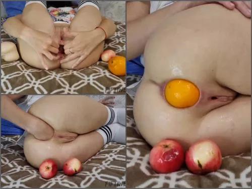 Russian girl – Russian masked girl Fiftiweive69 anal prolapse loose with vegetables