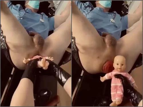 Gay – Doll head fully penetration in prolapse sexy nurse gay