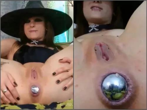 Anal gape – Witch teen Alicekinkycat stretching her anal rosebutt and anal gape close-up