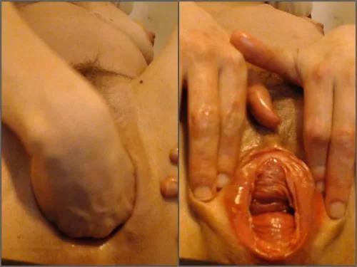 Amateur fisting – WildValkyria fisting my pregnant huge pussy and cum – Premium user Request
