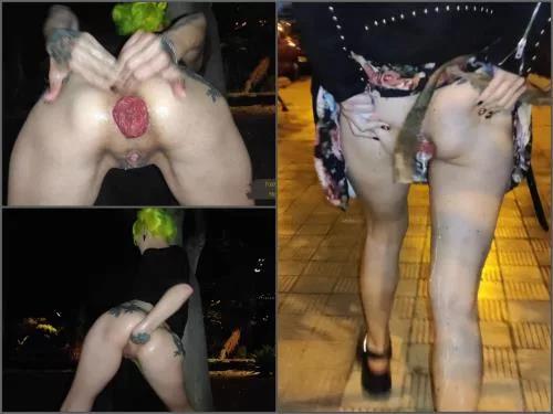 Flashing – ForestWhore Extreme hardcore night walk with piss, enema, prolapse and dirty humiliation – Premium user Request